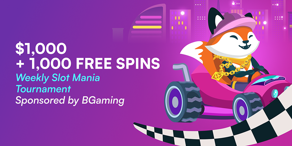 Promotion Slot Mania Tournament - $1,000 and 1,000 Free Spins